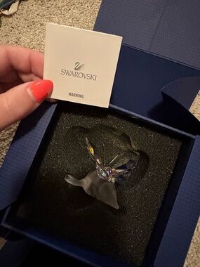 Swarovski Clear Crystal Butterfly Figurine with Iridescent Accents
